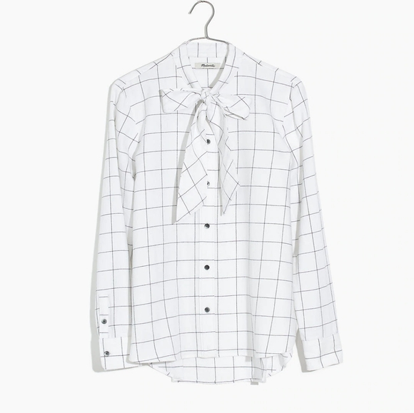 Madewell Tops - Madewell flannel windowpane tie button up